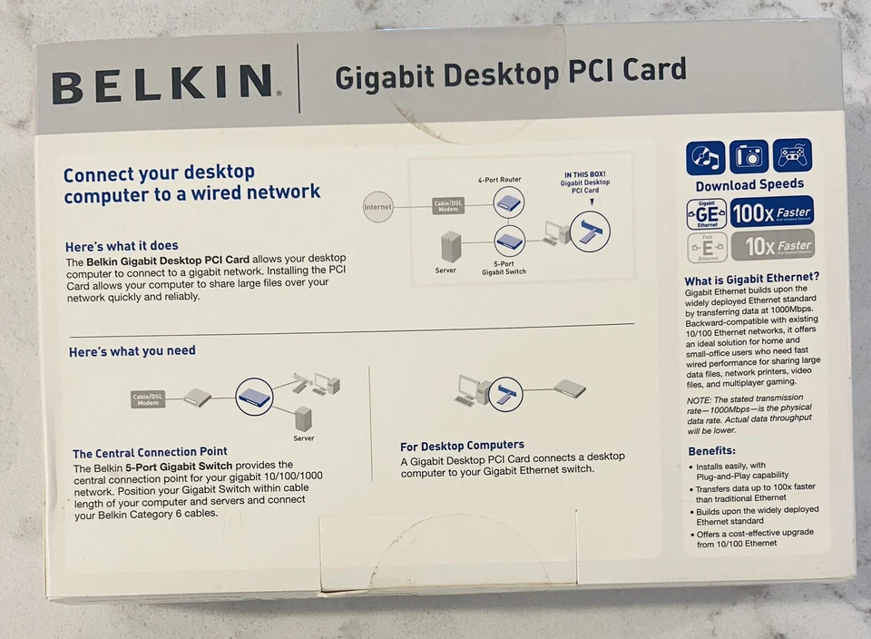3 - BELKIN Gigabit Desktop PCI Card New In Box 10/100/1000 - Image 2 of 4