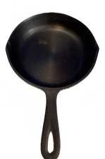 VTG BSR-6-5/8" #3 CAST IRON SKILLET-HEAT RING-SEASONED 1 COAT  NON SPINNER-