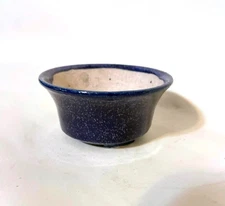 Japanese bonsai pot made by Heian Kosen 9.5cm 3.7" blue/purple