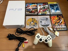 Sony PlayStation 2 PS2 Console SCPH-55000 GT Ceramic White Color 6 games