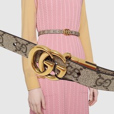 GUCCI BELT  659418 GG LOGO SUPREME MONOGRAM MARMONT BUCKLE REVERSIBLE 90 / 36