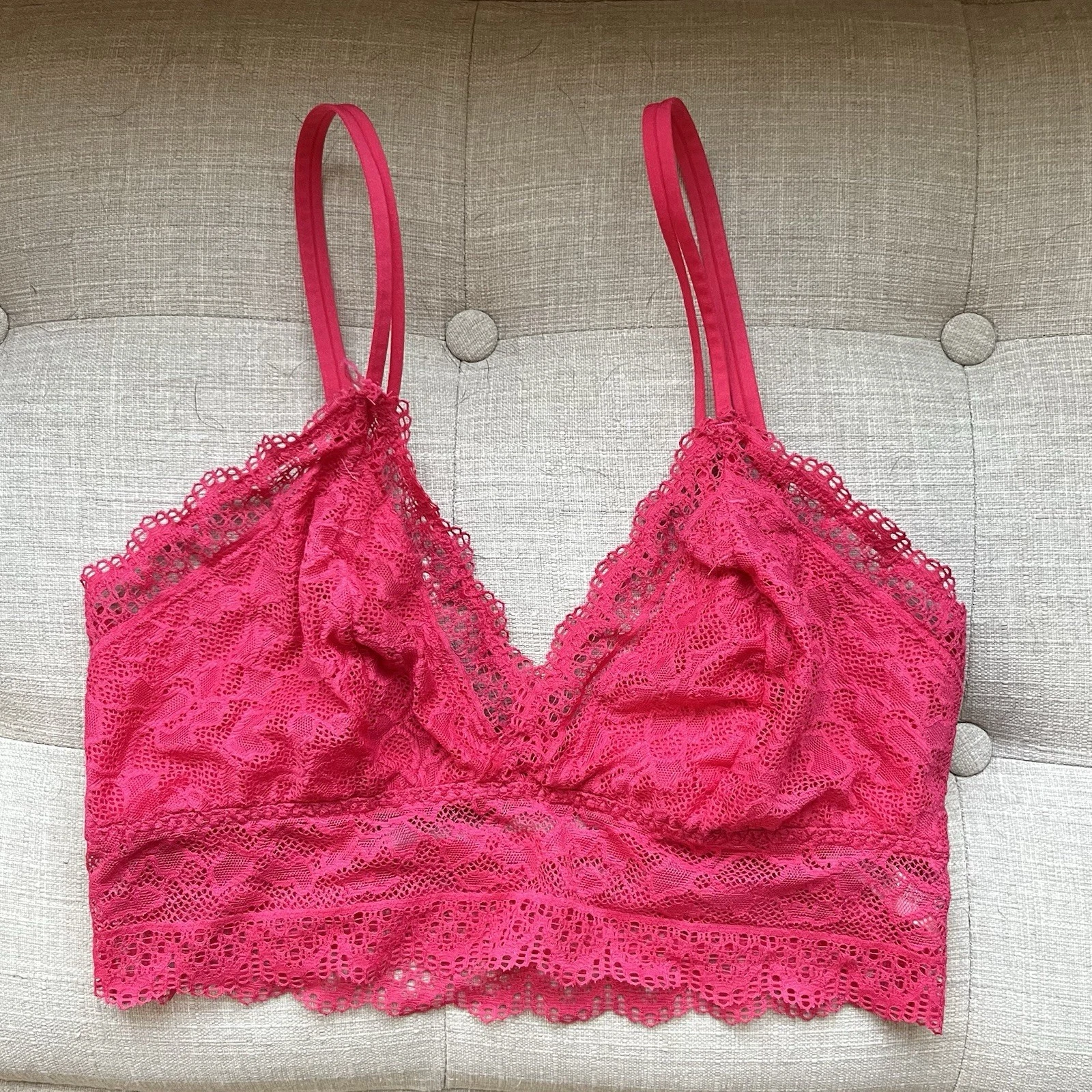 NEW BALANCE Soma Bralette in Pizzo Rosa Abbracciabile M Nuova