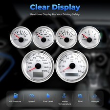 6 Gauge Kit Gps Speedometer Fit Car Marine Boat Truck Yacht Waterproof Universal