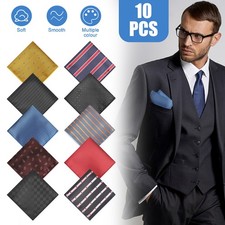 10X Colorful Men's Pocket Squares Handkerchiefs Soft Hankies for Wedding Party Z