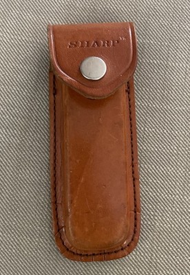 Vintage Sharp Pocket Knife Sheath Brown Leather 300 Folding Blade 5.25'' x 4.25''