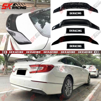 Fits Honda Accord 18-2022 Glossy Black FRP/Carbon Fiber Rear Trunk Spoiler Wing