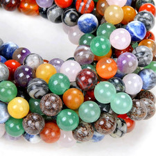Natural Gemstone Beads for Jewelry Making 4 MM Mixed Assorted Colorful Gemstones