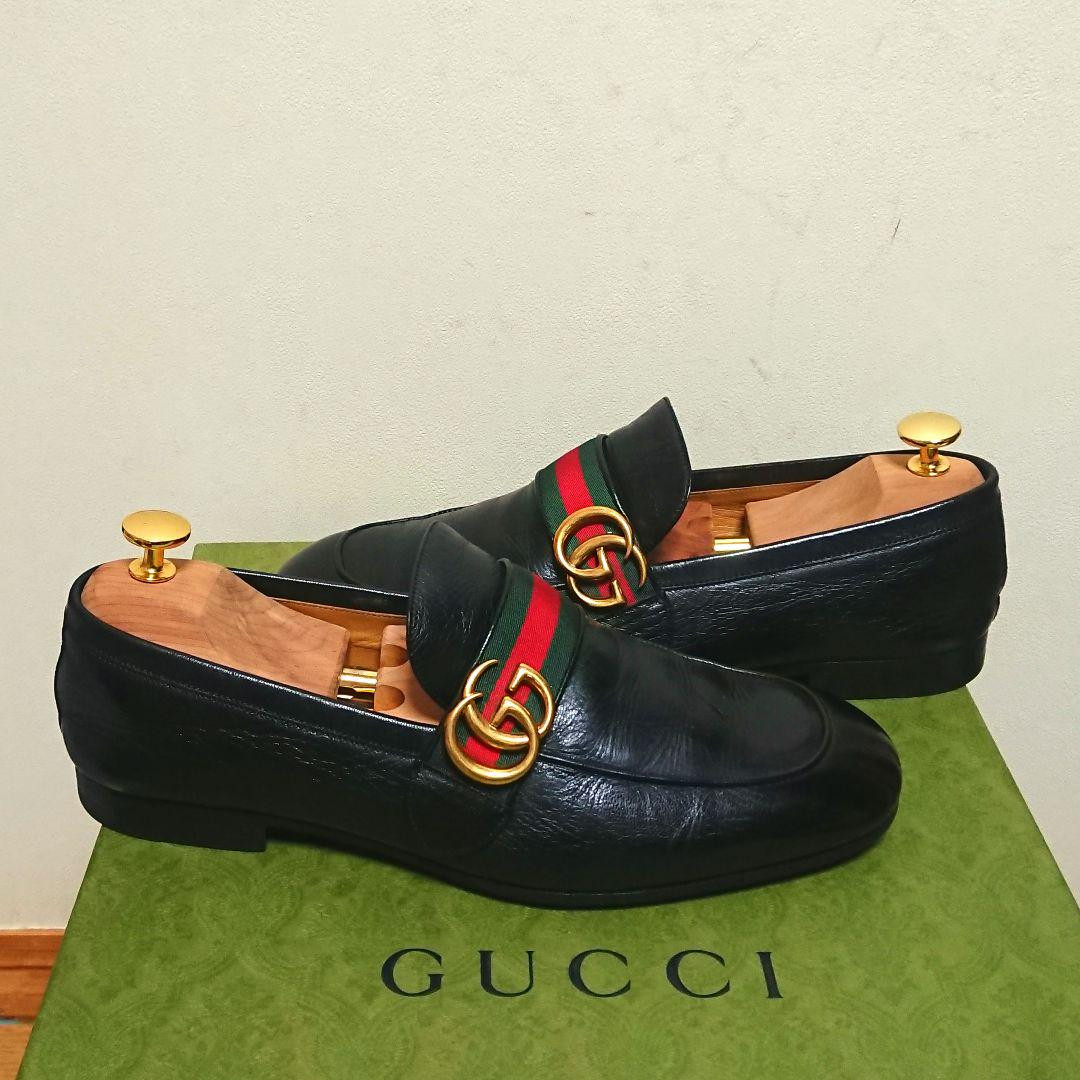 Men 8.5US Gucci Gg Marmont Web Loafers Black 7 1/2 | eBay