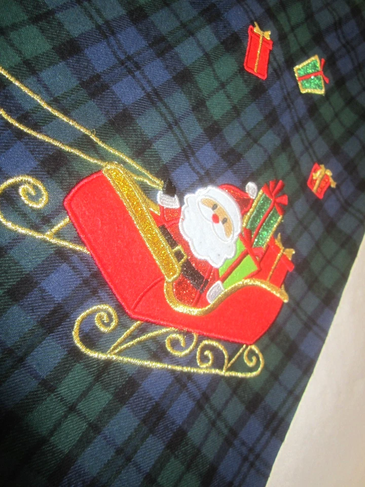 Vintage Toddler Dress 2T Rare Editions Holiday Christmas Green Plaid Girls Santa - Image 3 of 4