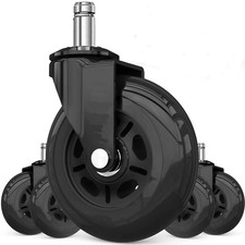 Office Chair Caster Wheels Set of 5 for Tile Hardwood Floors and Carpets