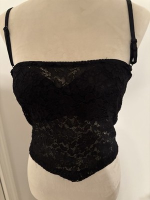 Vintage Y2K Designer Formal Black Lace Corset By ABS By Allen Schwartz Size 4