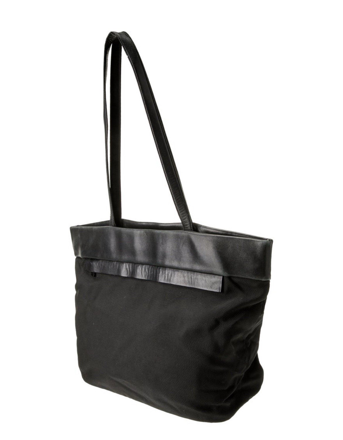 Tumi Authentic Leather Nylon Solid Black Tote Bag - image 2