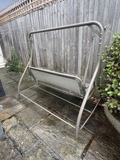METAL GARDEN SWING CHAIR TWO 2 SEATER GARDEN FURNITURE PATIO BENCH HAMMOCK