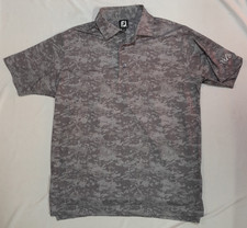 Footjoy Shirt Mens Large Gray Camo Pattern Golf Polo