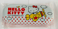 Vintage Sanrio Hello Kitty Eyeglasses Case Airplane 2007 White Red Unused Japan