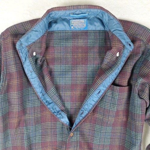 Vintage Pendleton USA Country Traditionals Wool Flannel Lodge Shirt Jacket Red - Picture 10 of 11
