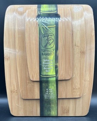 Totally Bamboo-Brand New-Cutting Chopping Boards-3 Pieces-Large, Medium, Small