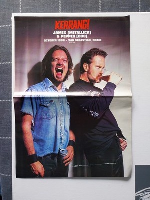 James Hetfield & Pepper Keenan A3 Poster. Kerrang 640 March 1997. DBL sided.