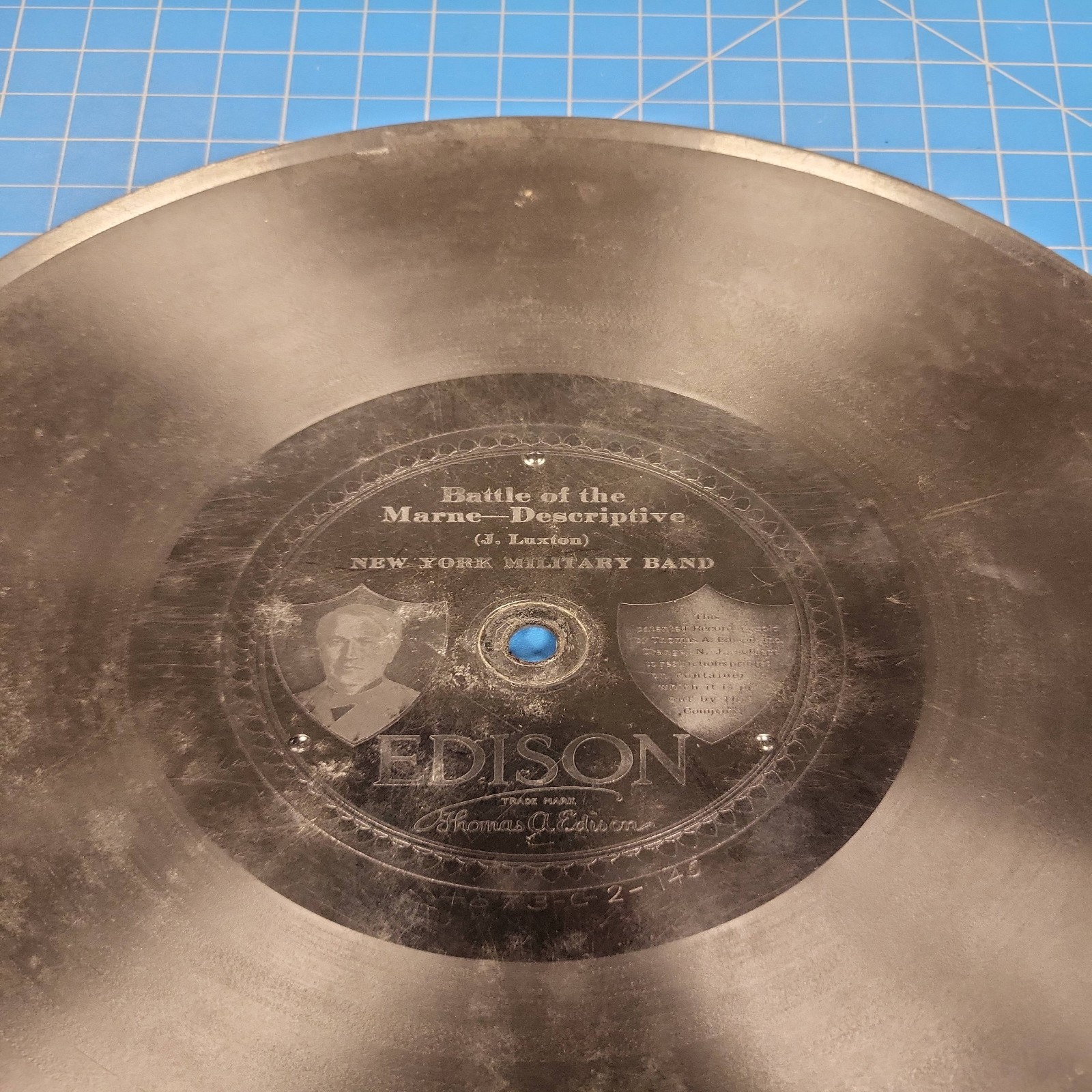 Edison Record Battle Marne Descriptive New York Military Band Vintage Disc