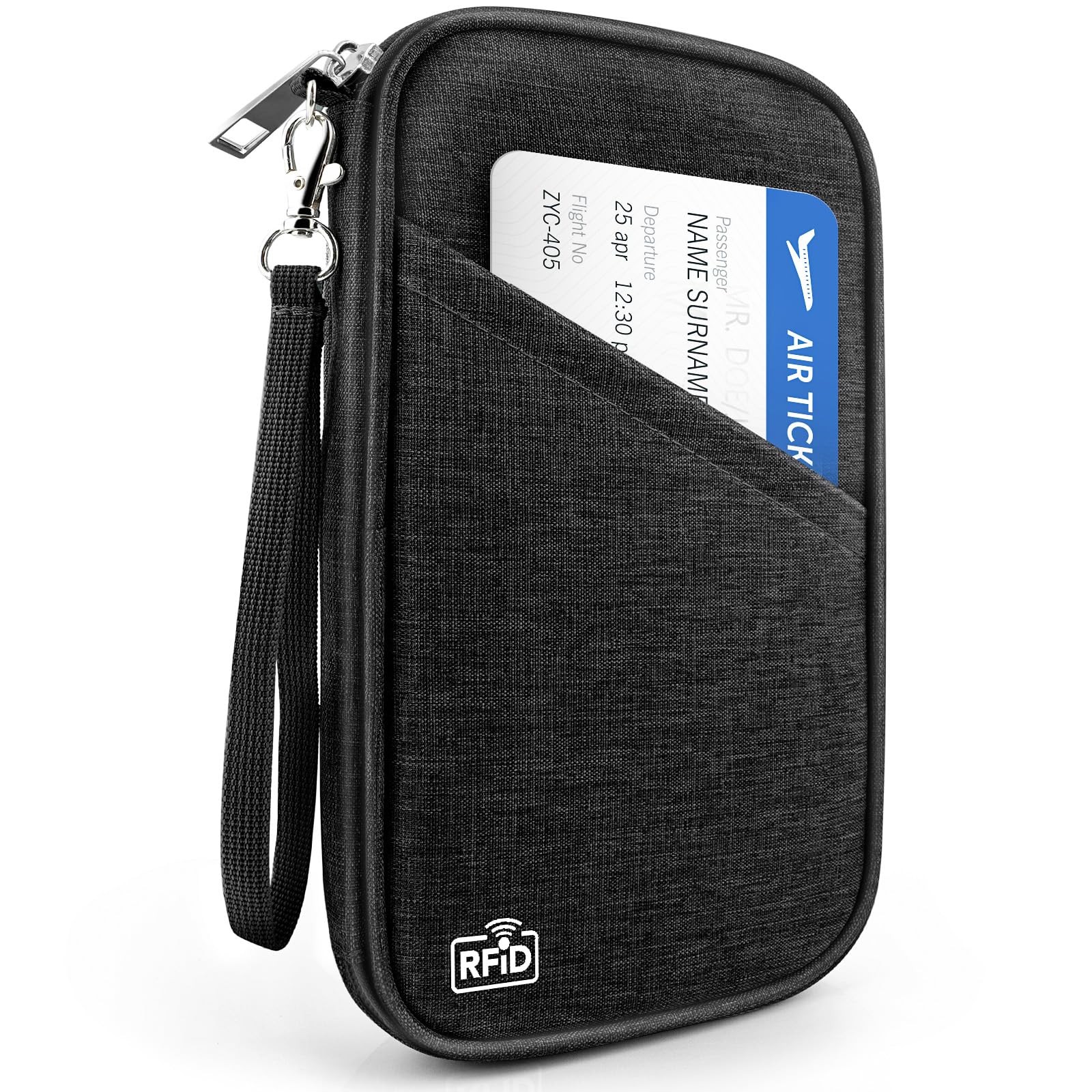 Passport Holder Family RFID Travel Document Organizer for Women Waterproof Pa...-image