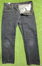 Levis 501 Jeans Mens 34x30 Straight Leg Button Fly Denim Faded Vintage Style