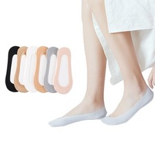 5 Pairs Women Thin Non Slip Boat Socks Breathable Invisible No Show Summer Socks