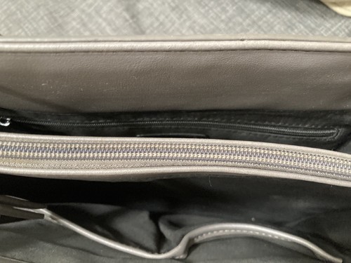 NINE WEST Gray Quilted Shoulder Bag Hand Bag Purse Satchel - Picture 10 of 22