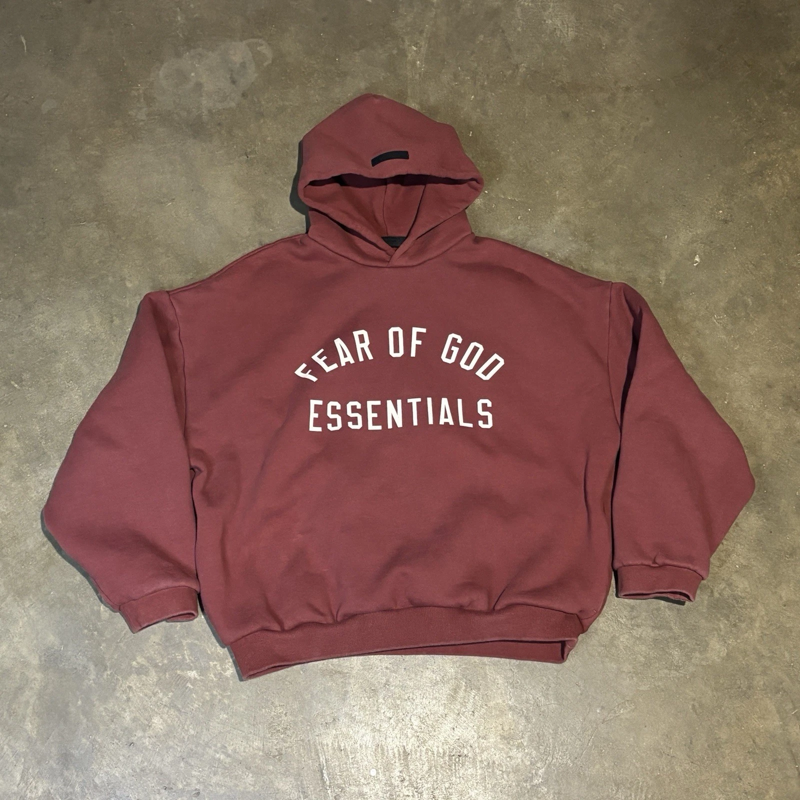Fear of God ESSENTIALS Crimson Fleece Hoodie Men's Small Arched Logo Pullover
Opens in a new window 