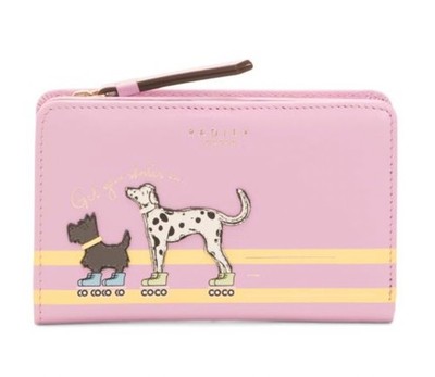 NWT $108 Pink Radley London Get Your Skates On Med Wallet