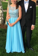 Intrigue By Blush Beaded Two Piece Sky Blue Formal Gown Women’s Size 0 Formal