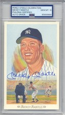 SUPERB  GEM MINT 10 MICKEY MANTLE PSA/DNA  SIGNED  PEREZ STEELE CELEBRATION CARD