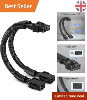 9 Zoll PCIe Netzteil Kabel, Dual 6 Pin auf 8 Pin mit Secure Lock Stecker
