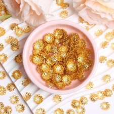 Flower 9MM Bead Fashion Hollow Findings DIY Loose Beads 200 Pcs Caps Jewelry  