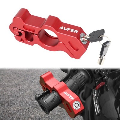 Red Motorcycle Lock Anti Theft Heavy Duty Motorcycle Handlebar & Brake Lock