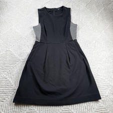 Madewell Dress Womens 4 Abroad Black Colorblock Knit Fit Flare Work Office