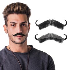 Realistic Human Hair Fake Mustache for Men   Perfect for Costumes  Parties