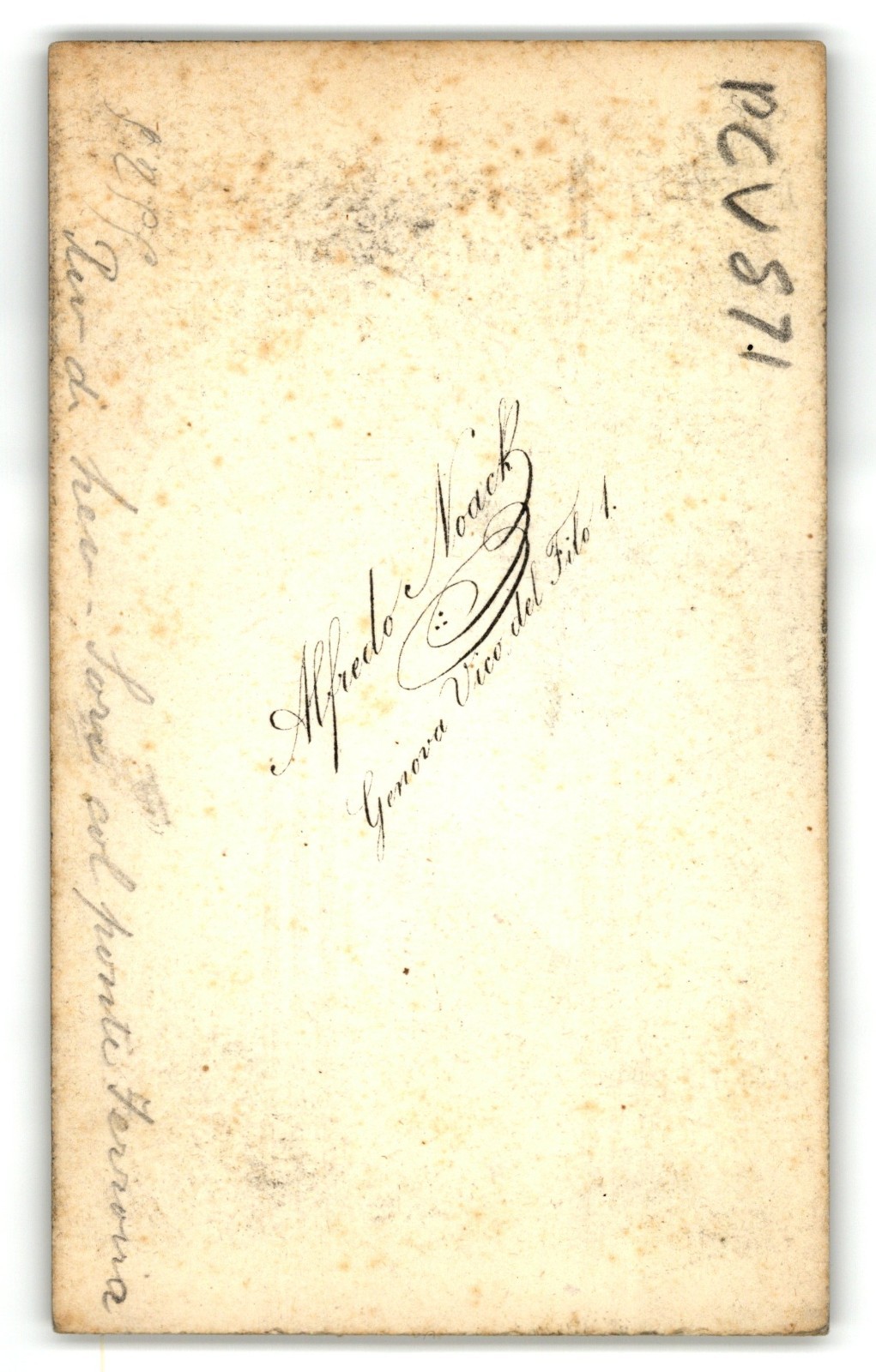 Antique CDV Circa 1860s Alfredo Noack Scenic View Carignano Bridge Genoa Italy — additional view