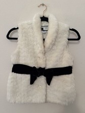 Janie and Jack Collection Girls Ivory Faux Fur Vest 7-8 Winter Preppy