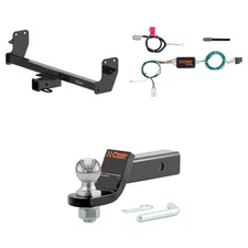 CURT Trailer Tow Hitch Package With 2in Receiver, Wiring, 45036 Ball Mount 13616