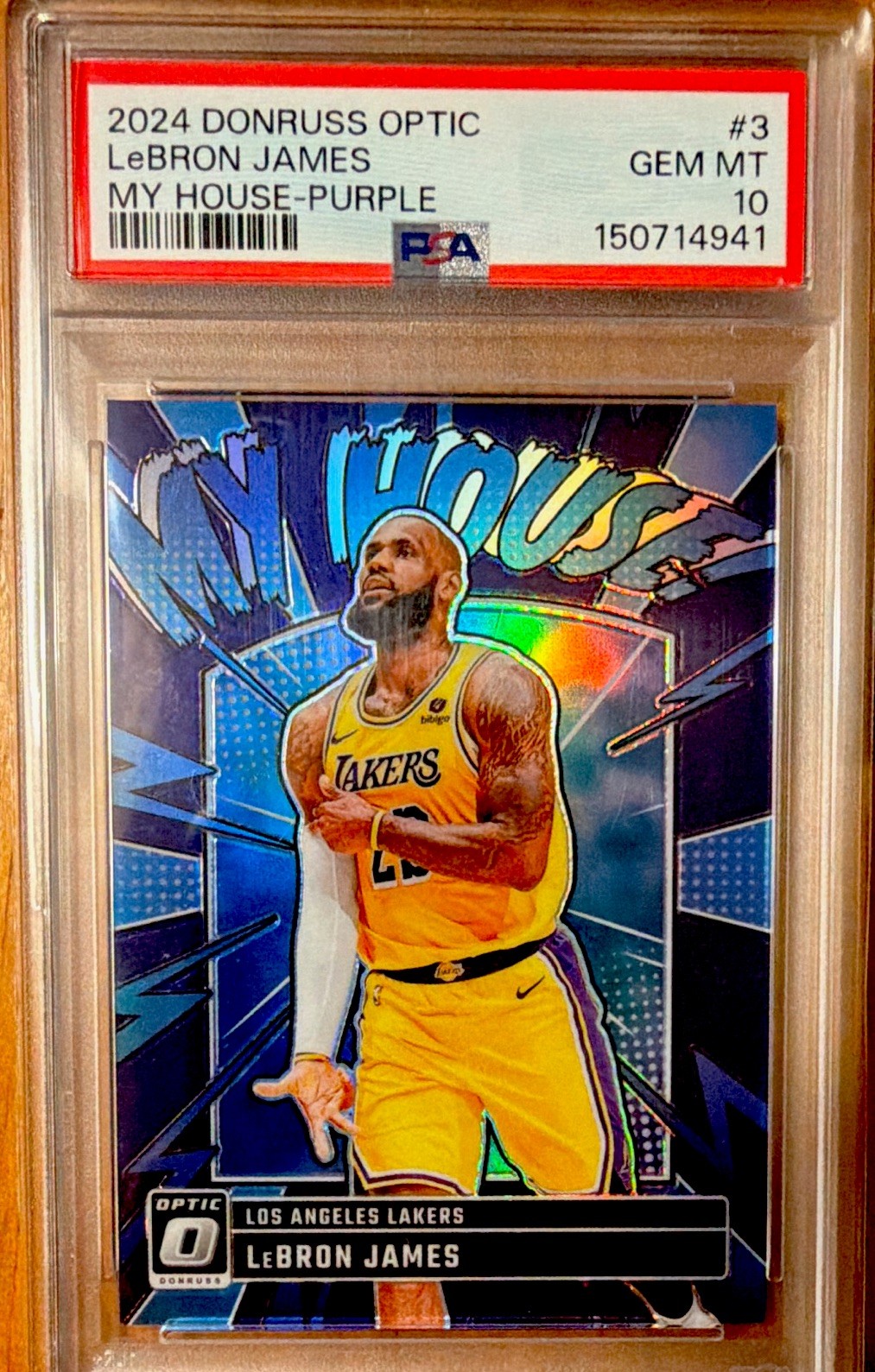 Panini 2024-25 Donruss Optic LeBron James My House #3 Purple Prizm PSA 10