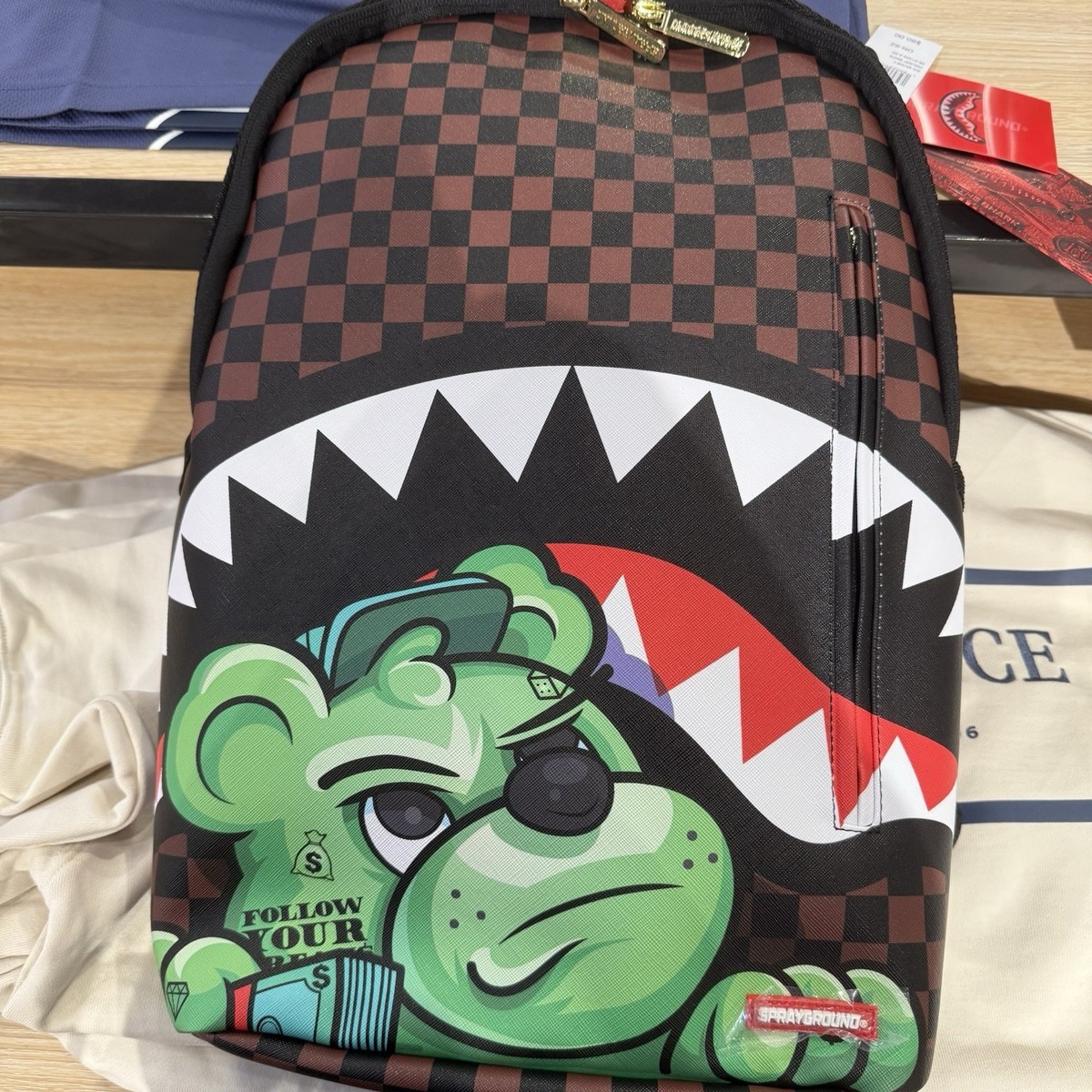 SPRAYGROUND MONEY GRUMP BACKPACK B5671 MONEY BEAR NEW With Tags