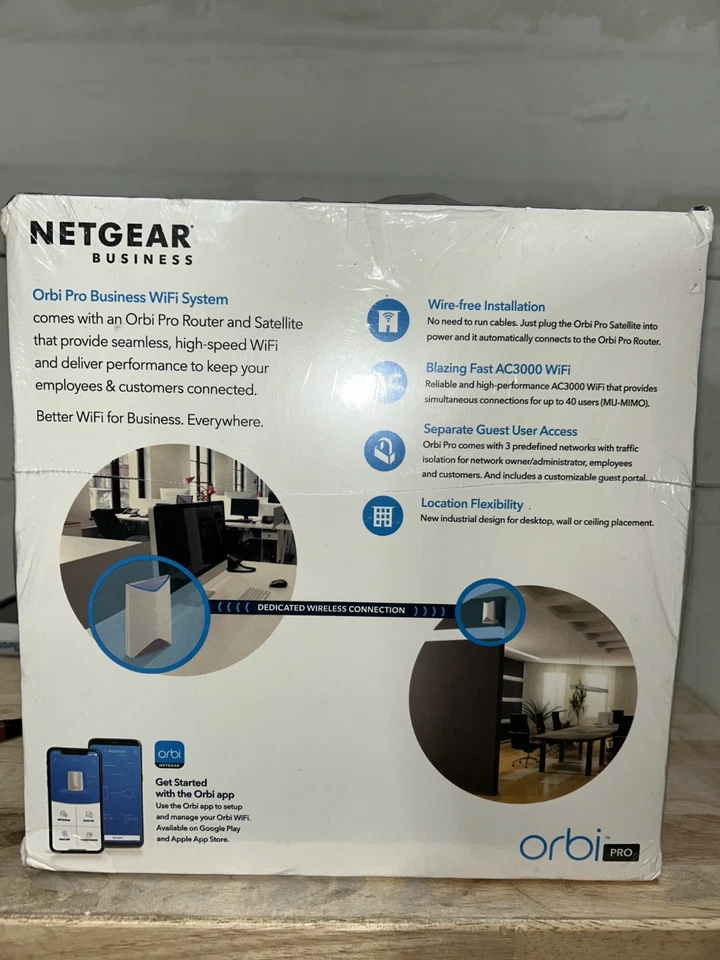 NETGEAR SRK60100NAS Orbi Pro AC3000 Tri Band Whole Home Wi-Fi System -2 Pieces - - Image 3 of 4