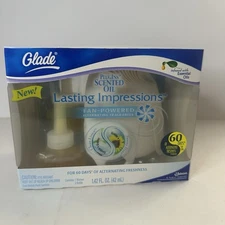 GLADE LASTING IMPRESSIONS  2008 PlugIns Scented Oil Fan Powered Linen/Sunny Days