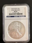 2010 American Silver Eagle One Troy Ounce 0.999 FINE NGC MS69 Early Release