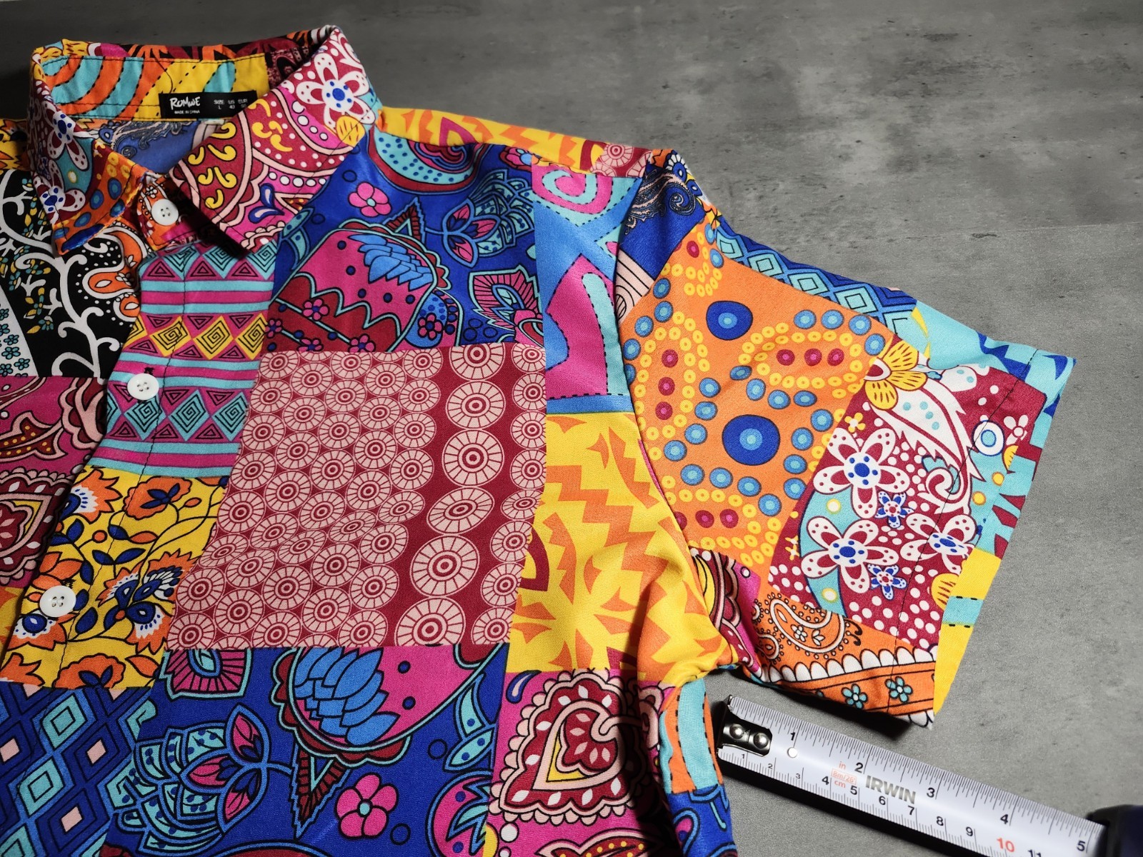 Romwe Multicolor Paisley Patchwork-Like Shirt for… - image 10