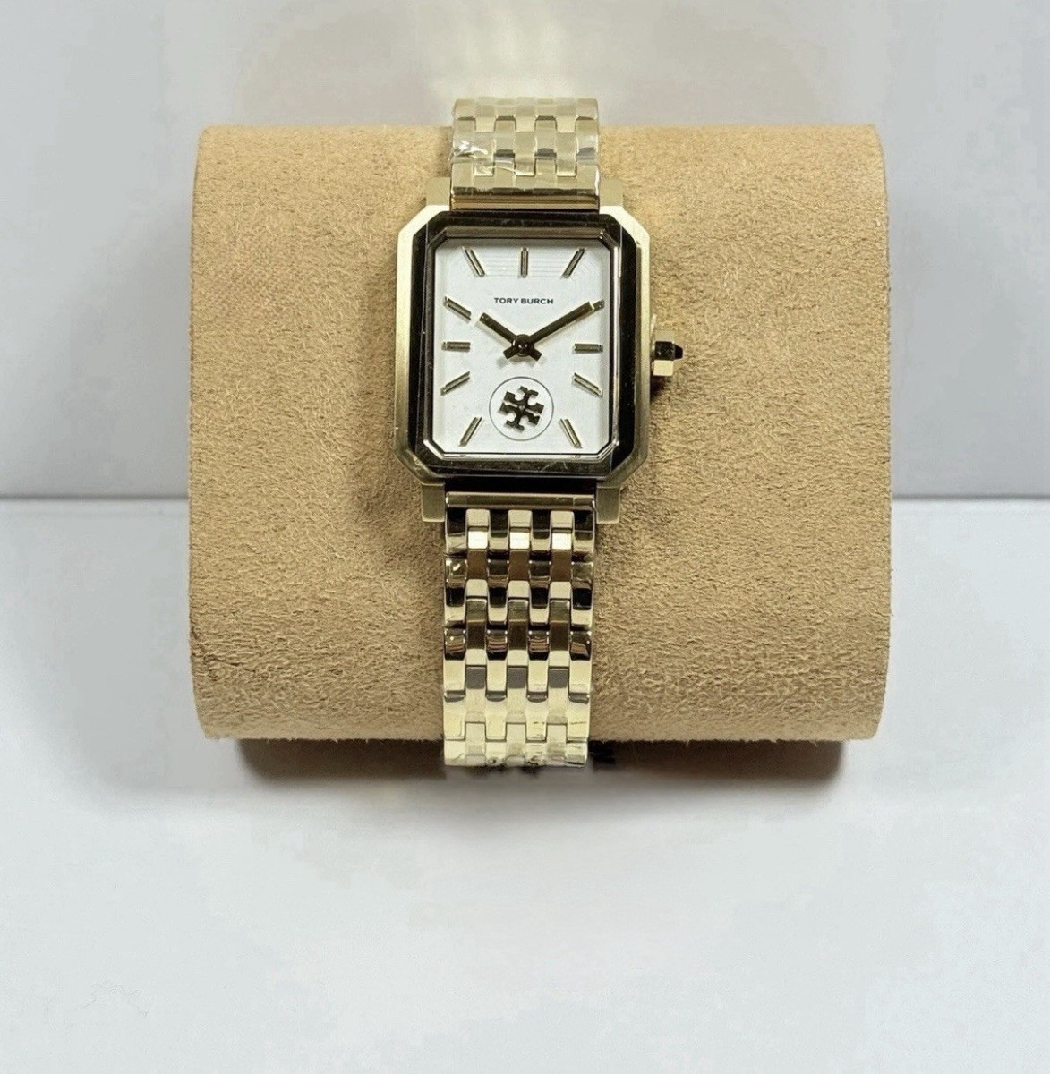 Tory Burch TBW1500 White Rectangular Dial, Gold Stainless Steel