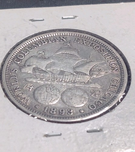 1893 Columbus Exposition 50c Commemorative Half Dollar 90% Silver - Picture 7 of 9