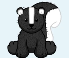 Webkinz Skunk HM213 RARE ORIG 2010 black white mouse squirrel Virtual code msgd