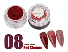 Hang Nail Product New Chrome Effects Powder Red Chrome Jar #8