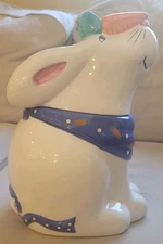 Bunny Rabbit Carrot Head Cookie Jar by Coco Dowley